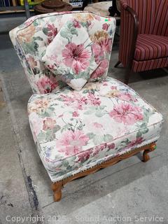 Floral Upholstered Accent Chair