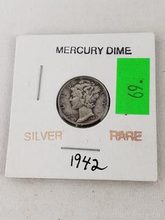 1942 90% Silver Mercury Dime