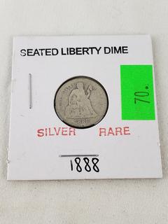 1888 90% Silver Seated Liberty Dime