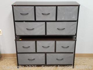 Pair of Medium Finish 5-Cubby Chest