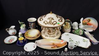 Carousel, Love Doves Porcelain Figures, Waterglobe, Bell, etc.