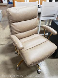 Rolling Adjustable Gold Finish Office Chair