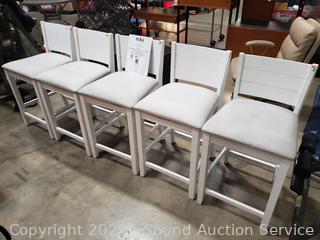5 Hillsdale White Counter Height Chairs