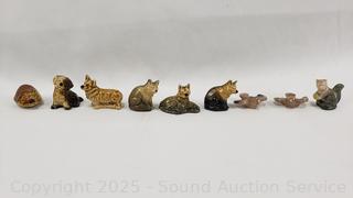 9pc Wade Pottery Animal Figures