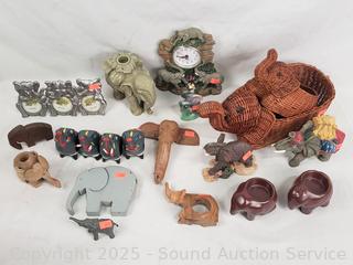 Assorted Elephant Collectibles Decor