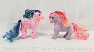 2 Vtg. 1985 Hasbro Twinkle Eye Collection Skyrocket & Whizzer My Little Pony Figures