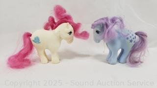 2 Vintage 1982 Hasbro G1 My Little Pony Water Lily & Bluebell Figures