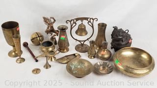 Assorted Brass, Bronze Decor 
