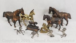 Assorted Cast Metal Horse Figures