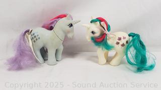 2 Vintage Hasbro 1984 G1 My Little Gusty & Sparkler Pony Figures