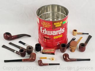 12 Tobacco Briar Wood, Corncob & Other Pipes