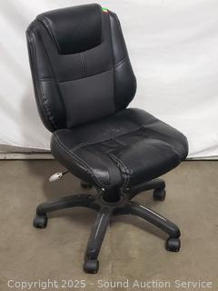 Black Faux Leather Rolling Office Chair