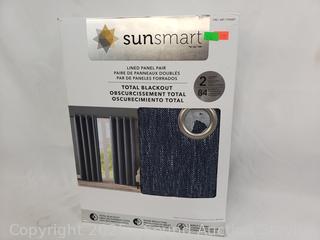 2 Sun Smart 52" x 84" Grommet Panel Blackout Curtains