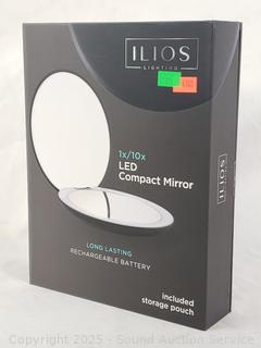 Ilios 1X/10X LED Rechargeable Compact Mirror