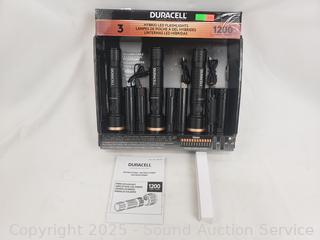 3 Duracell Durabeam Ultra Hybrid 1200LM LED Flashlights