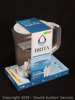 Brita 10-Cup Water Filter Pitcher w/2 Filters