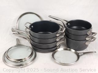7pc Calphalon Hard-Anodized Non-Stick Cookware Set w/4 Lids