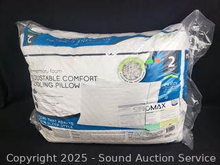 2 PurLux Gel Memory Foam Adjustable S/Q Pillows