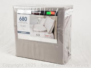 Kirkland 680TC Pima Cotton Gray Queen Sheet Set