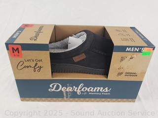 Men's Dearfoams Black Memory Foam Slippers S:M,9-10