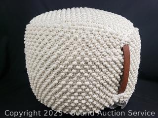 Ivory Cotton 20" Ottoman 