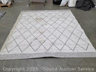 Ravenna Collection 7'10" x 10ft Ivory Dark Gray Area Rug
