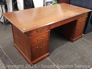 National Mahogany 7-Drawer Executives Desk