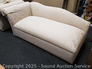Victorian Ivory Upholstered Chaise Lounge
