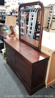 Dark Finish 6-Drawer Vanity Dresser