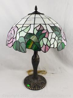 Art Nouveau Stained Glass 23" Table Lamp