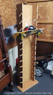 Skateboard, Helmet & Skateboard Rack