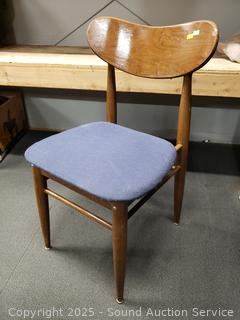 Vintage Upholstered Seat Wood Accent Chair