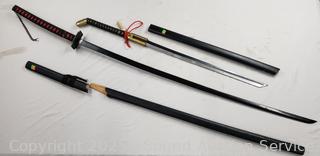 Bleach Ichigo Kurosaki Tensa Zangetsu & Kisuke Urahara Benihime Replica Swords