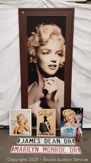 James Dean & Marilyn Monroe Signs & Artwork