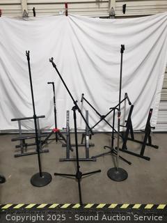 3 Mic Stands/Boom, Keyboard Stand, 3 Amp Stands, 2 Guitar Stands
