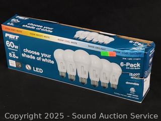 6pk Feit A19 LED Dimmable Light Bulbs