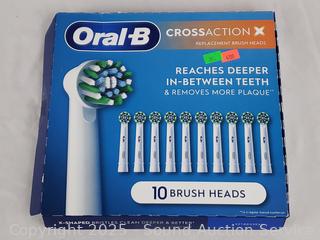 9pk Oral-B Cross Action X Replacement Brush Heads