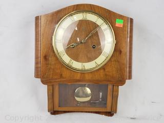Mid-Century Muller & Co. Mechanical Pendulum Wall Clock