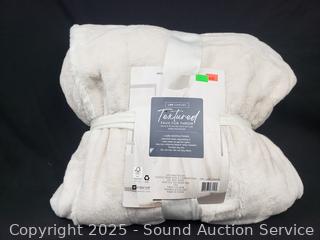 Life Comfort Ivory Faux Fur 60" x 70" Throw Blanket