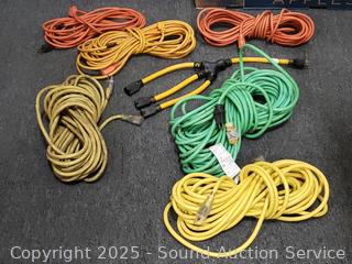 6 Various Length Extension Cords & Splitter