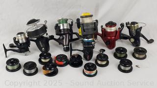 7 Fishing Reels & 11 Spool Lines