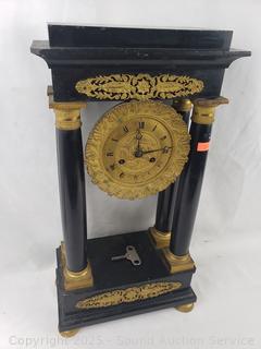 Antique Mechanical Adamantine Pendulum Mantle Clock - Parts/Repair