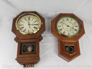 2 Vintage Seth Thomas & Landmark Pendulum Wall Clocks