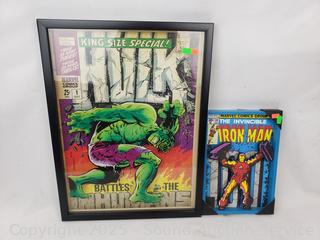 2pc Marvels Ironman & Hulk Shadowbox Artwork