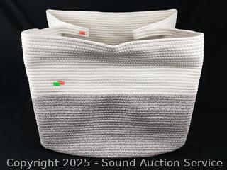 Ivory Rope Woven Basket Hamper 