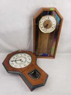 2 Vintage Quartz Pendulum Wall Clocks