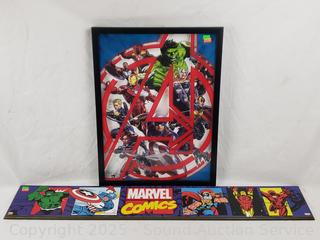 2 Marvel Comics Avengers Wall Decor Artwork