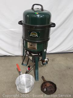 Cabela's Propane Grill w/Fry Basket, Cast Iron Skillet