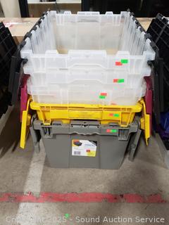 5ct Plastic Storage Totes w/Lid 