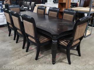 Ashley Furniture Victorian Distressed Black Finish Banquet Table